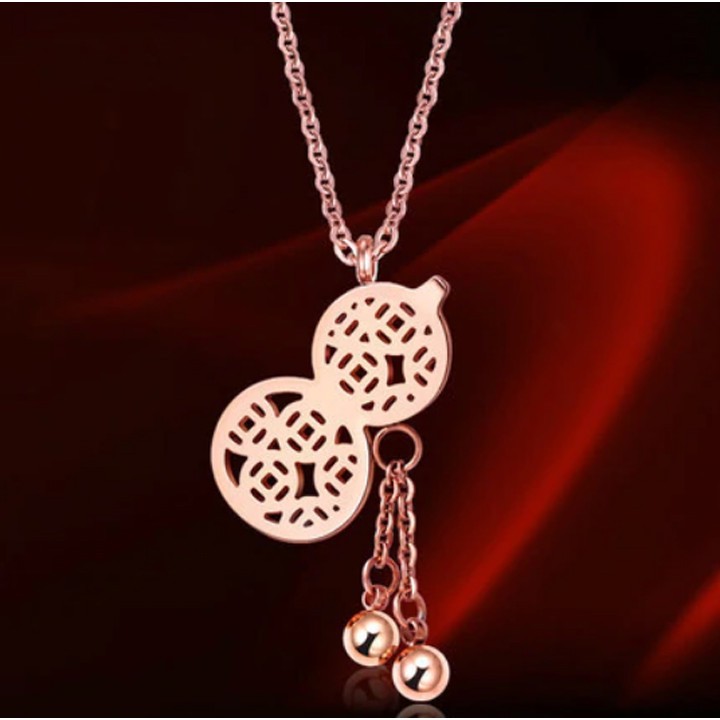 DÂY CHUYỀN TITAN CAO CẤP HỒ LÔ MÀU HỒNG TN022 siêu đẹp, bền màu, chuẩn thời trang