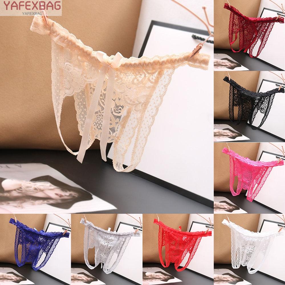 Sexy Womens Lace Panties Open Crotch Thong G String Briefs Crotchless Underwear