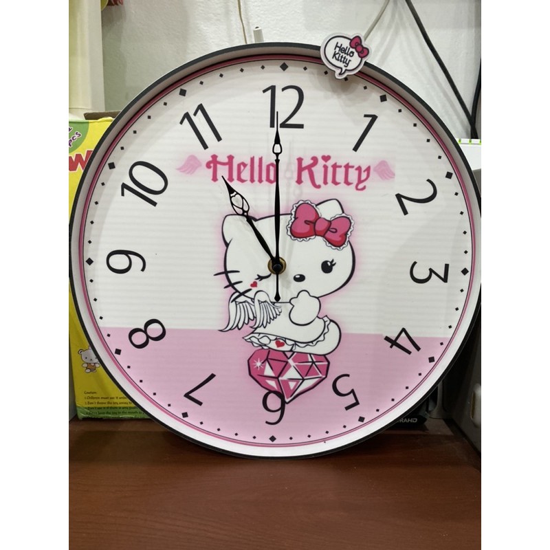 ĐỒNG HỒ trang trí cho bé gái - mẫu Hello Kitty kim cương hồng - 30 cm