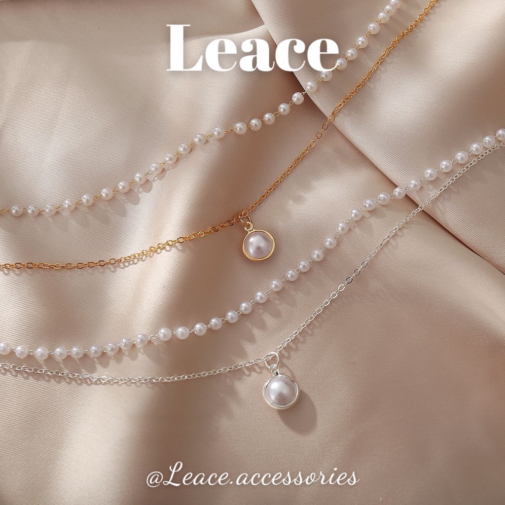 Dây chuyền nữ, vòng cổ nữ 2 lớp đính ngọc đơn giản thời trang NL007,008,009 Leace.accessories