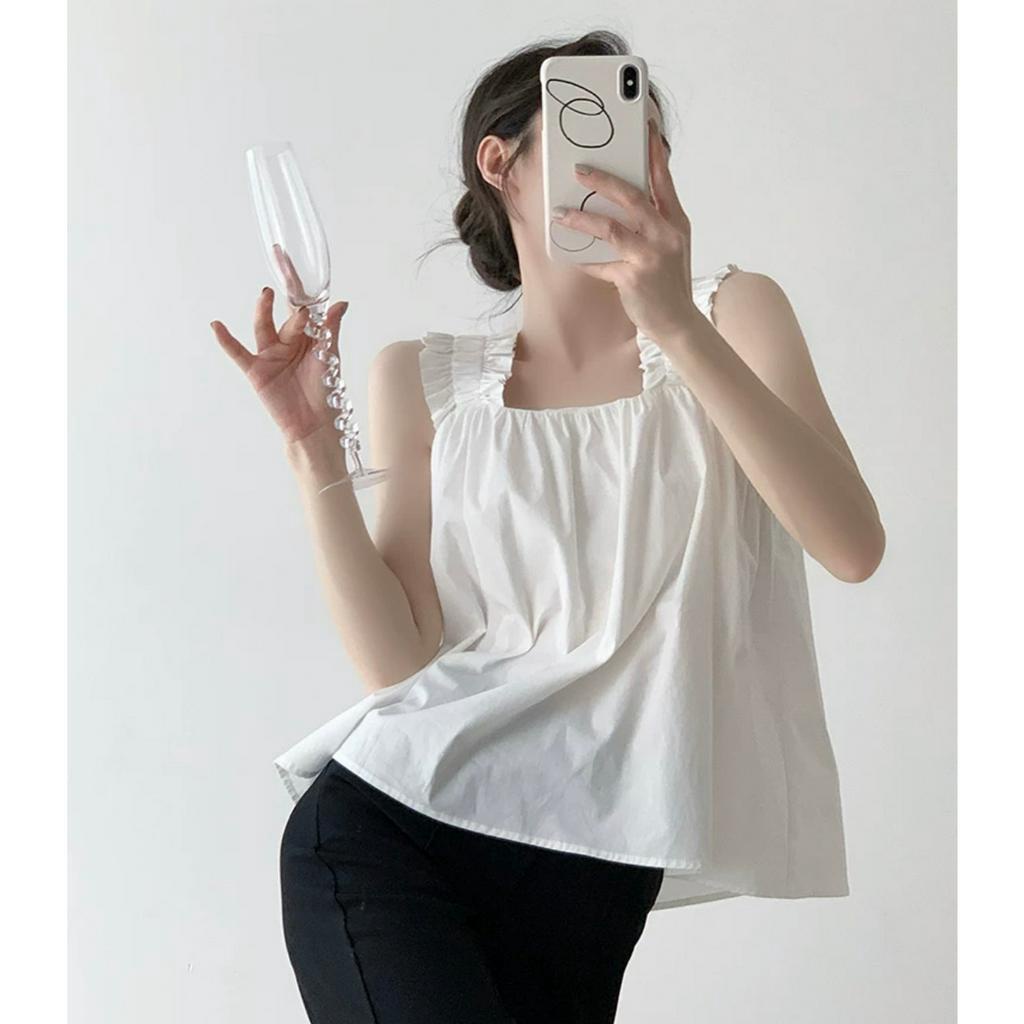 Áo Kiểu Babydoll Sơ Mi 2 Dây Nhún Thiết Kế QS QUYEN SHOP