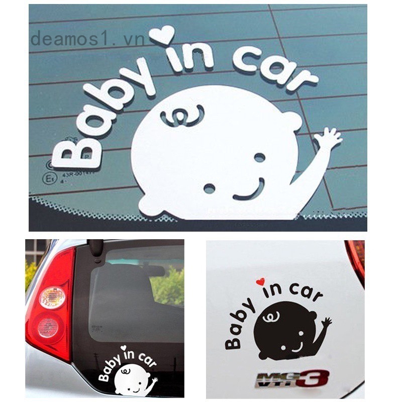 Nhãn dán decal Baby In Car an toàn xinh xắn cho xe hơi