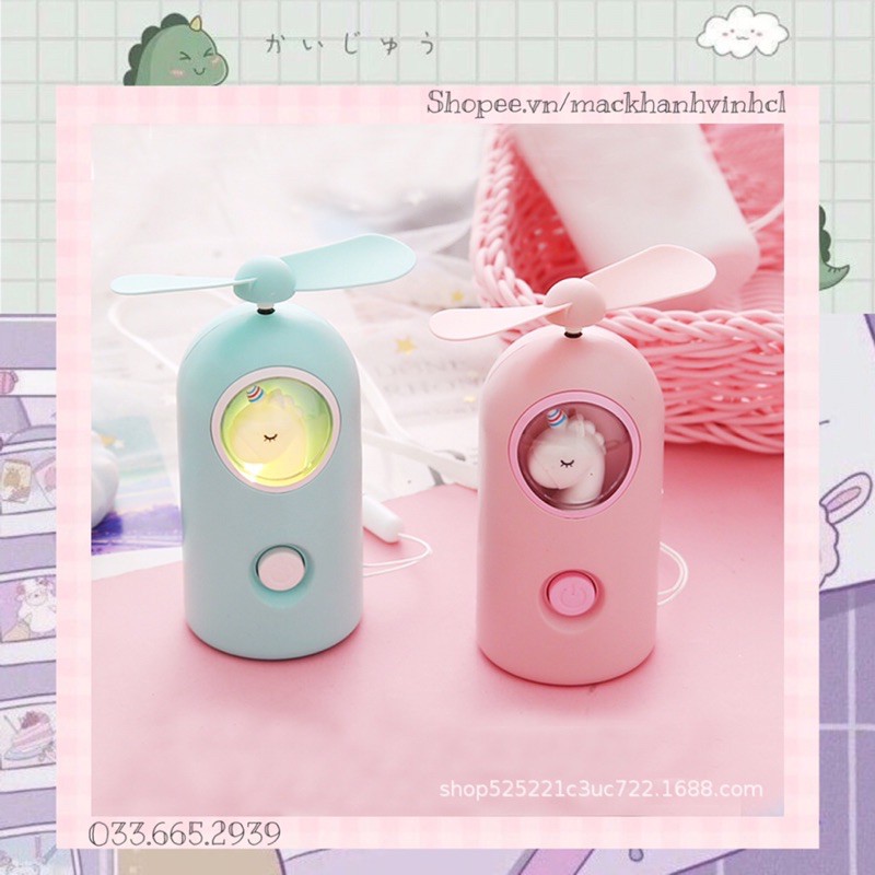 Quạt Cầm Tay Tích Điện Hình Chú Ngựa Mini (Tặng kèm dây sạc)
