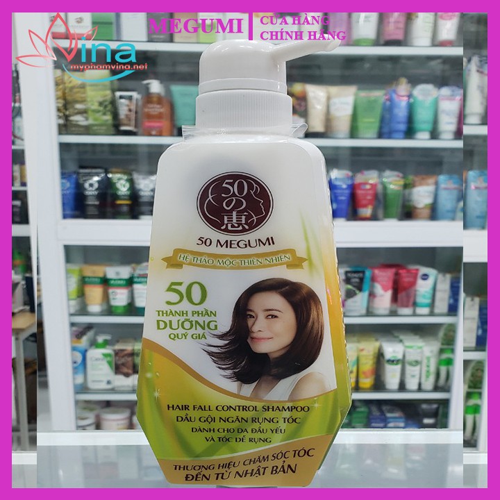 Dầu Gội 50 Megumi Hair Fall Control Shampoo - Ngăn Ngừa Rụng Tóc Cho Tóc Yếu 400ml