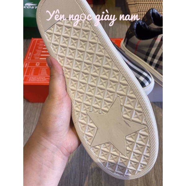 Giày thể thao nam buộc dây , Giày lười slipon burberry , hàng quảng châu kèm hộp