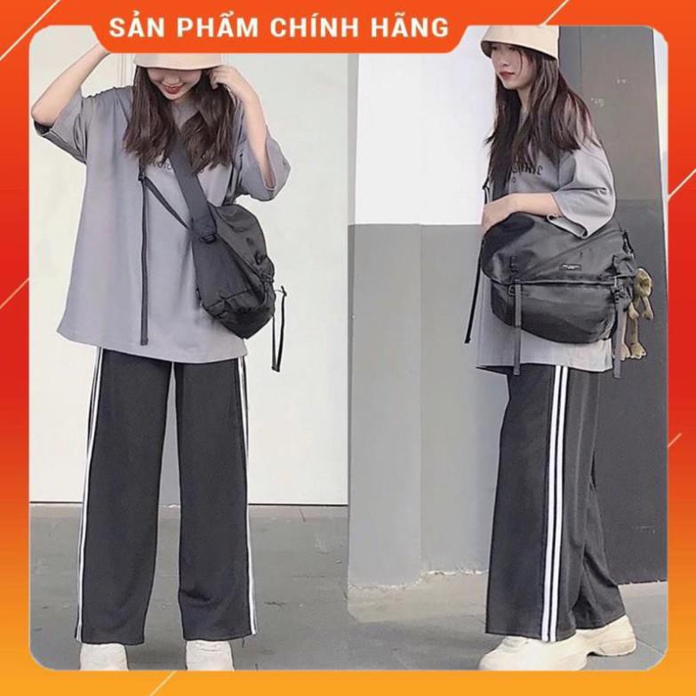 Quần ỐNG RỘNG thể thao 2 Sọc Trắng Đen - Kiểu quần Culottes lưng cao🍓đẹp chanh sả cho bạn tự tin đi chơi