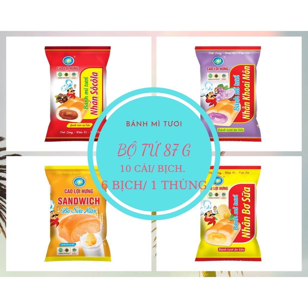 Bịch 10 cái_Bánh mì tươi Cao Lợi Hưng_bữa sáng dinh dưỡng tiện lợi và năng lượng_nhiều mùi vị_Bách hoá Anh Thư_BMT