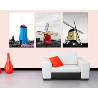 Tranh in canvas cối xay gió 40x60 kèm khung