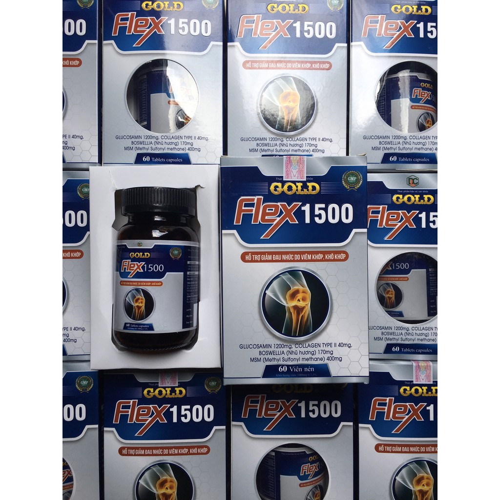 Bổ Xương Khớp GOLD FLEX 1500 Hộp 60 Viên - Tăng tiết dịch khớp, giảm viêm khớp, thoái hóa khớp.