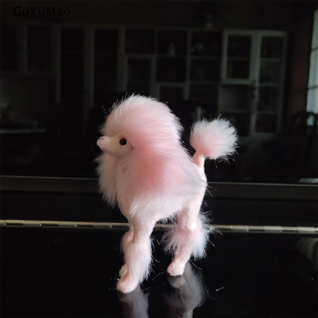 Chú Chó Poodle Nhồi Bông Màu Hồng 4 Inch Dùng Trang Trí Nhà Cửa