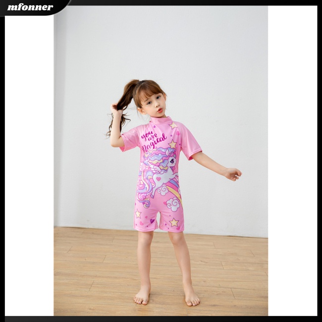 Bộ Đồ Bơi Một Mảnh Không Thấm Nước In Hoạt Hình Dễ Thương Cho Bé Từ 3-11 Tuổi