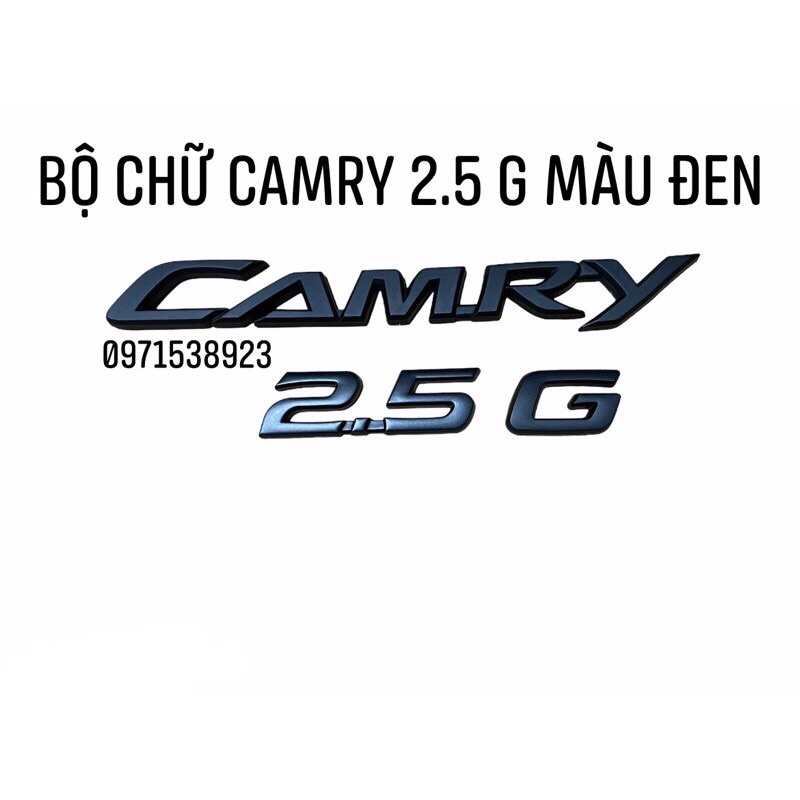 logo chữ nổi CAMRY 2.5 G 2.5 Q màu đen dán thân xe