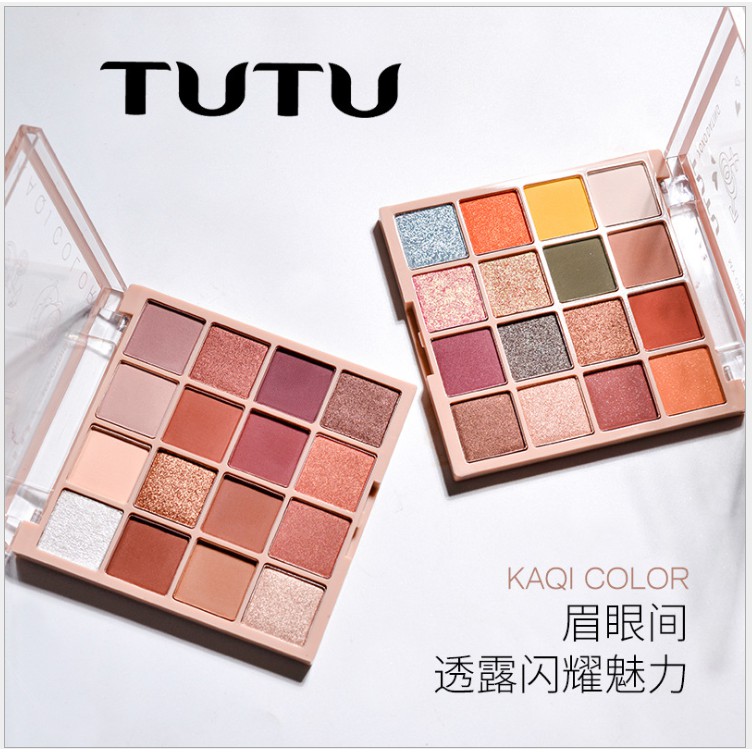 [FREESHIP TỪ 50K]Bảng mắt 16 màu TUTU KAQI COLOR Cam Đào Trung Tính | WebRaoVat - webraovat.net.vn