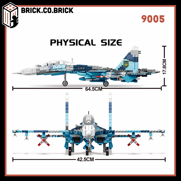 Lắp ráp Mô hình Máy Bay Chiến đấu SU-27 Không Quân Nga Fighter Jet Military 9005