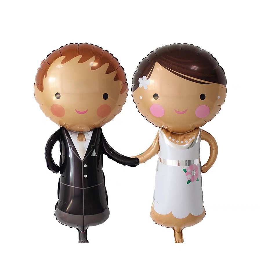 Bóng cô dâu chú rể nhẫn cưới trang trí phòng tân hôn cầu hôn HAPPYKID BBCDCR