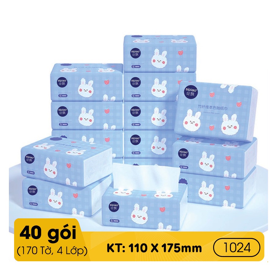 < Miễn ship >Giấy Sipiao Thỏ thùng 40 gói, được thiết kế nhỏ gọn, đẹp mắt, thích hợp cho sinh hoạt gia đình