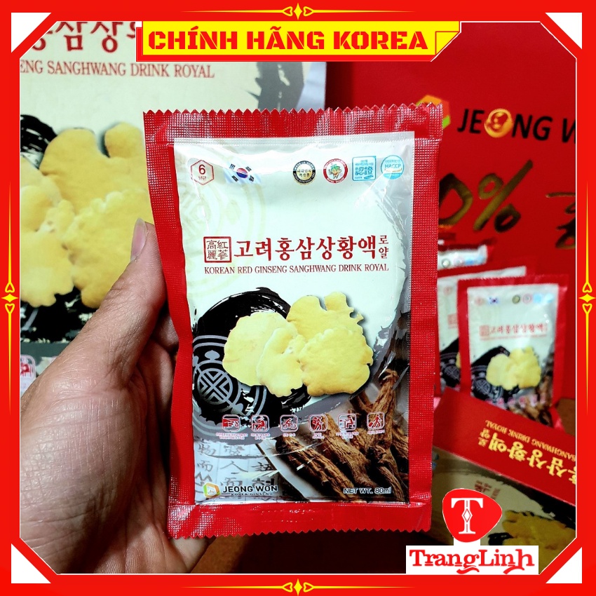 Nước hồng sâm Nấm thượng hoàng Jeong Won, hộp 30 gói - Tăng đề kháng, thải độc cơ thể, phòng ung thư - tranglinhkorea