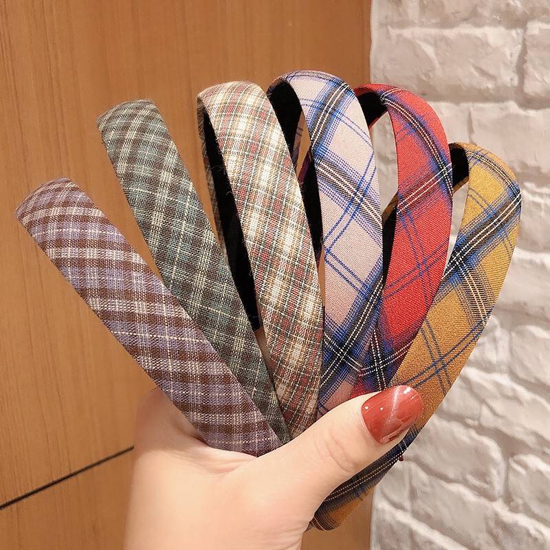 Băng đô cài tóc caro xinh xắn HOT TREND