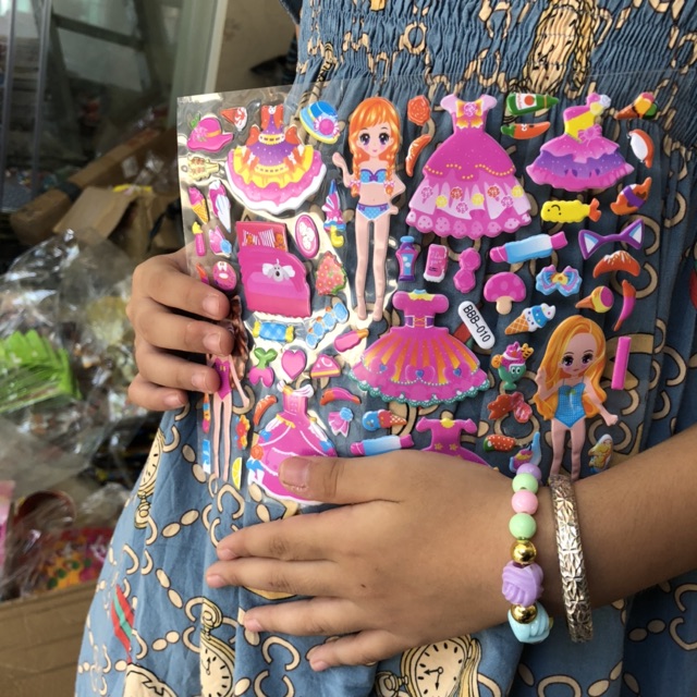 Sticker dán nổi thời trang kèm vòng tay hạt siêu hot