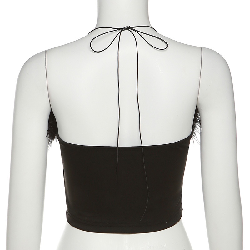 Áo Tank Top Hở Lưng Chất Liệu Nhung Quyến Rũ Cho Nữ