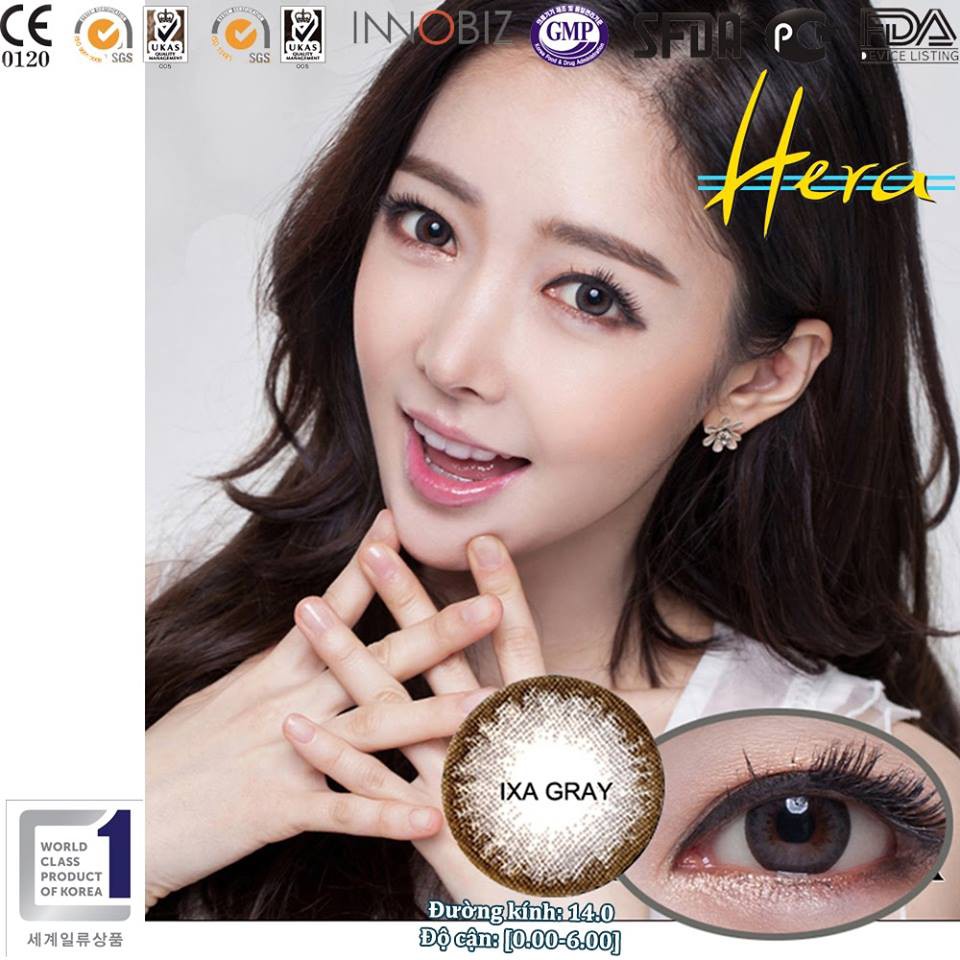 Kính áp tròng IXA Gray - 0 đến 6 độ - 14.0mm