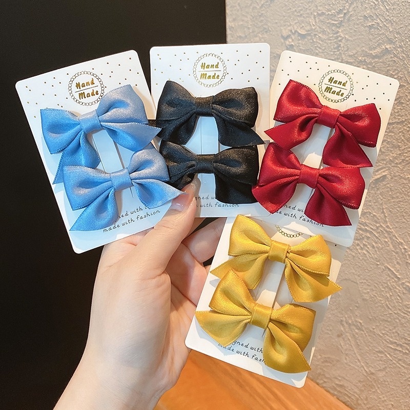 Set 2 kẹp tóc hình nơ nhỏ phong cách Hàn Quốc