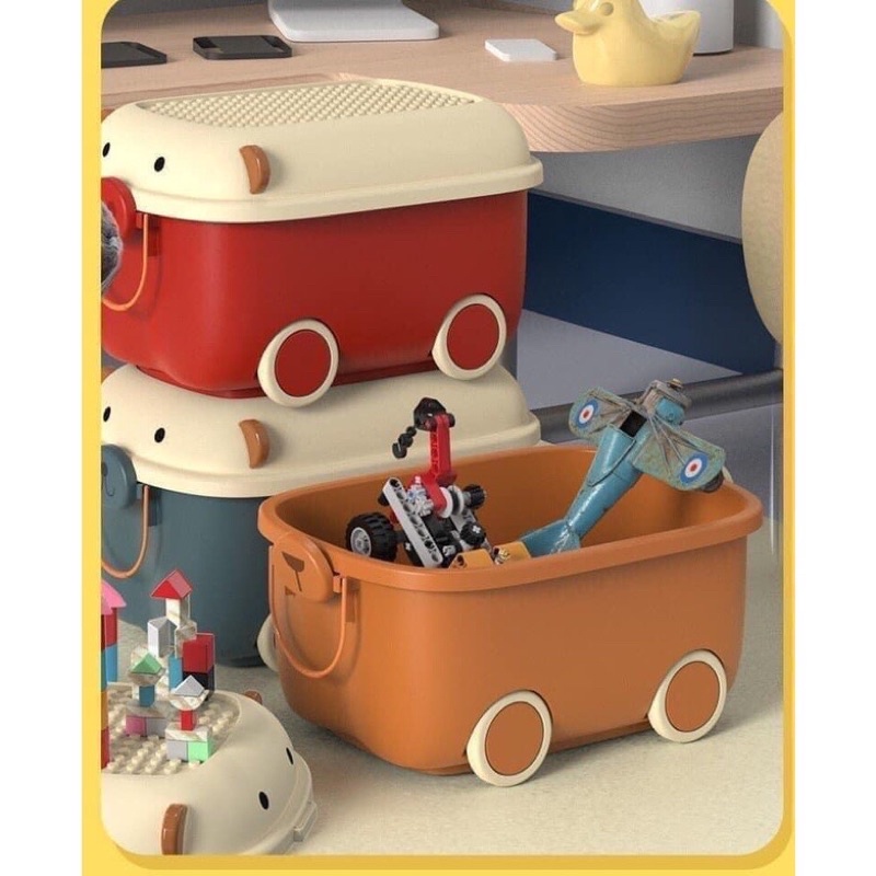 Thùng đựng đồ chơi có bánh xe hình thú size 31*46cm