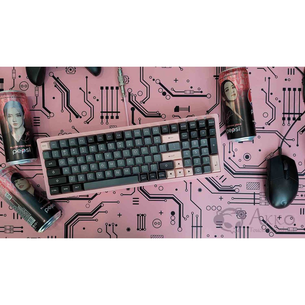 AKKO Keycap set – Black Pink (PBT DoubleShot/ASA profile/158 nút)