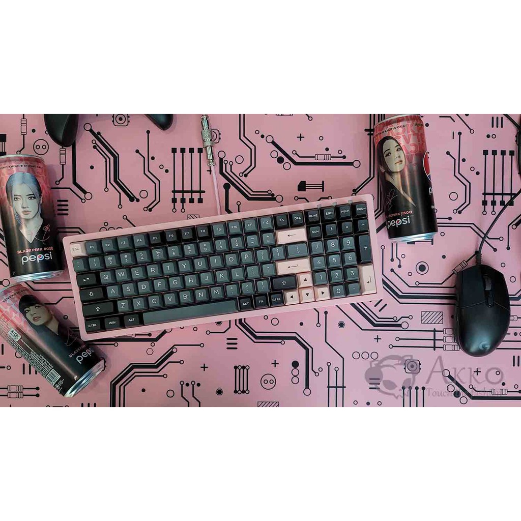 [Mã 254ELSALE giảm 7% đơn 300K] AKKO Keycap set – Black Pink (PBT Double-Shot/ASA profile/158 nút)