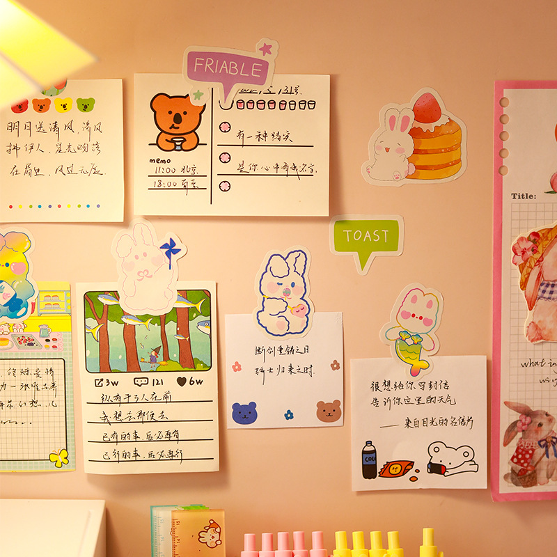 Miếng Dán họa tiết Hoạt Hình Dễ Thương Dùng Trang Trí Điện Thoại / Mũ Bảo Hiểm Diy