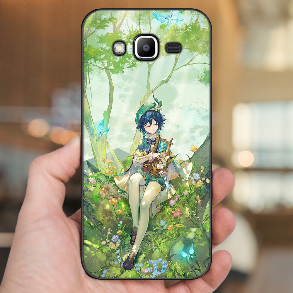 Ốp lưng Samsung J2 Prime, J3 2016, J5 2015 viền đen in hình Venti Genshin Impact