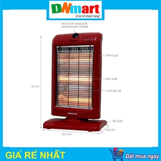 MÁy sưởi Sunhouse SHD7016W 3 bóng Halogen
