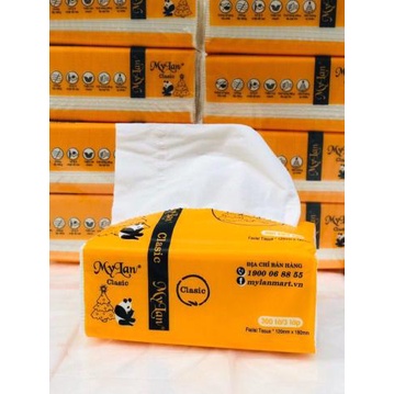 Thùng 30 gói giấy ăn Gấu trúc MyLan 300tờ với thiết kế 3 lớp thấm hút tuyệt đối