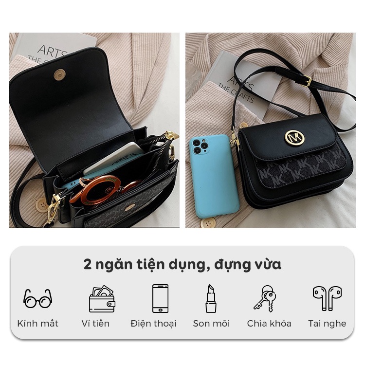 Túi xách nữ đẹp đeo chéo MUNGA nhiều ngăn, dáng nhỏ phong cách công sở Hàn Quốc đi làm đi chơi TMG03