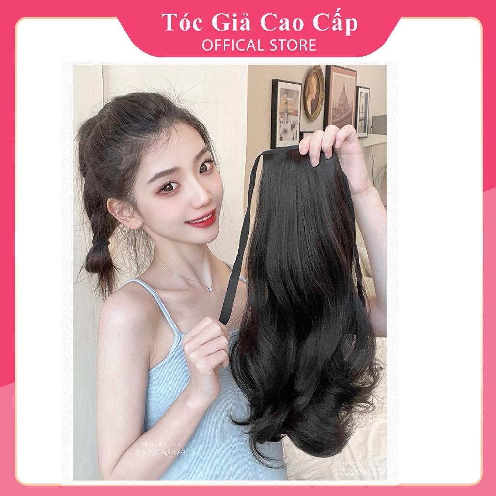 Tóc giả cột xoăn ngắn 35cm, DH16, Sợi tơ đẹp