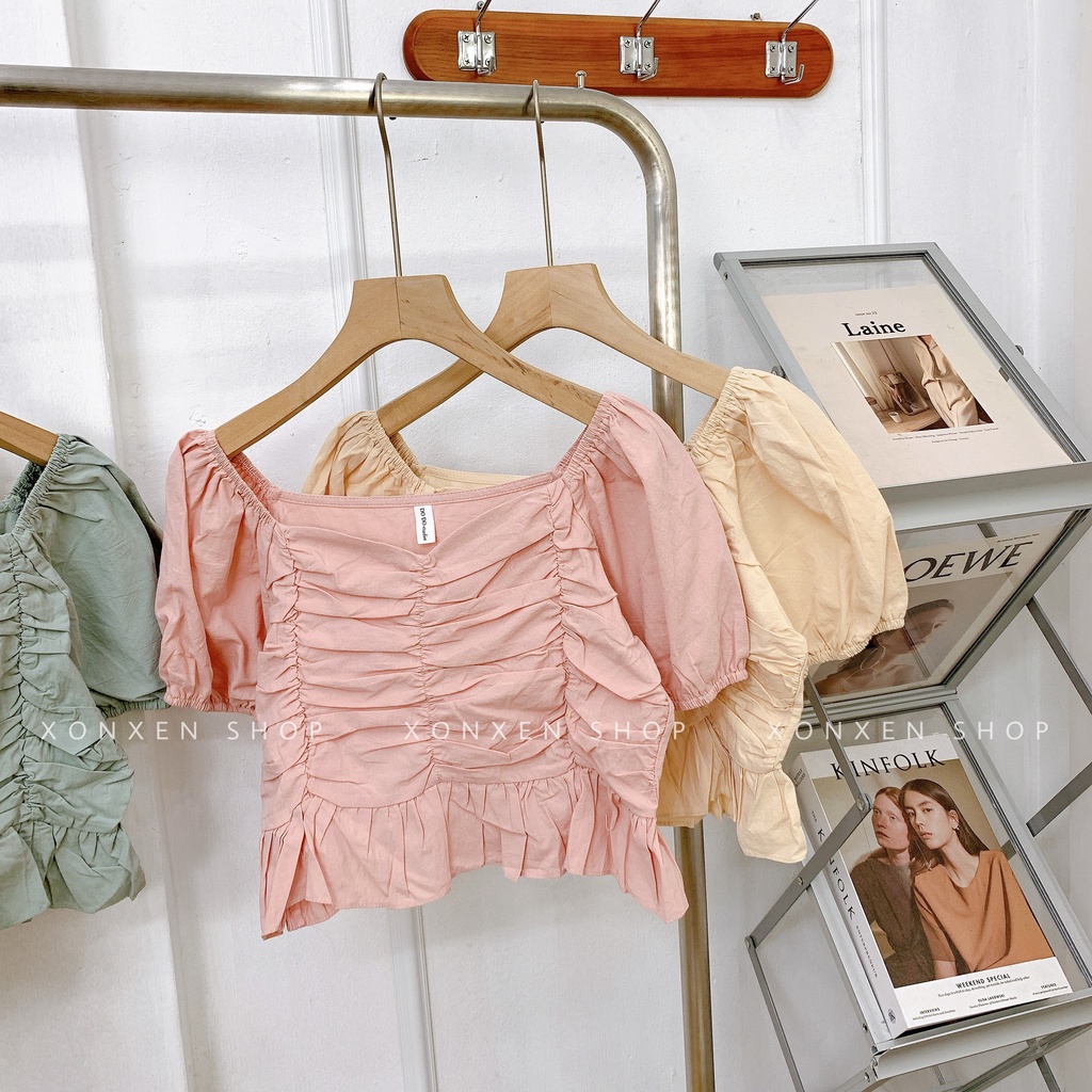 ÁO CROPTOP áo kiểu chun ngực tôn vòng 1 gợi cảm XONXEN SHOP freesize mã 3306