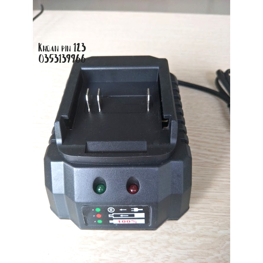 Đế sạc 21v cho máy khoan pin, máy siết bulong dùng pin 21v, 24v, 26v, 26v,...