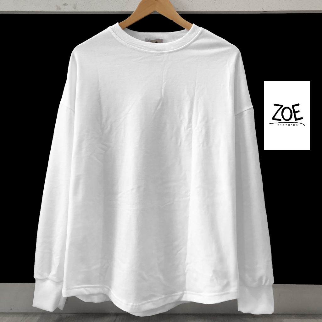 Áo sweater cotton thun dài tay form rộng , phông dài tay unisex, Zoeclothing