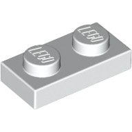 LEGO Tấm Đế 1x2, Màu Trắng ID 302301 3023