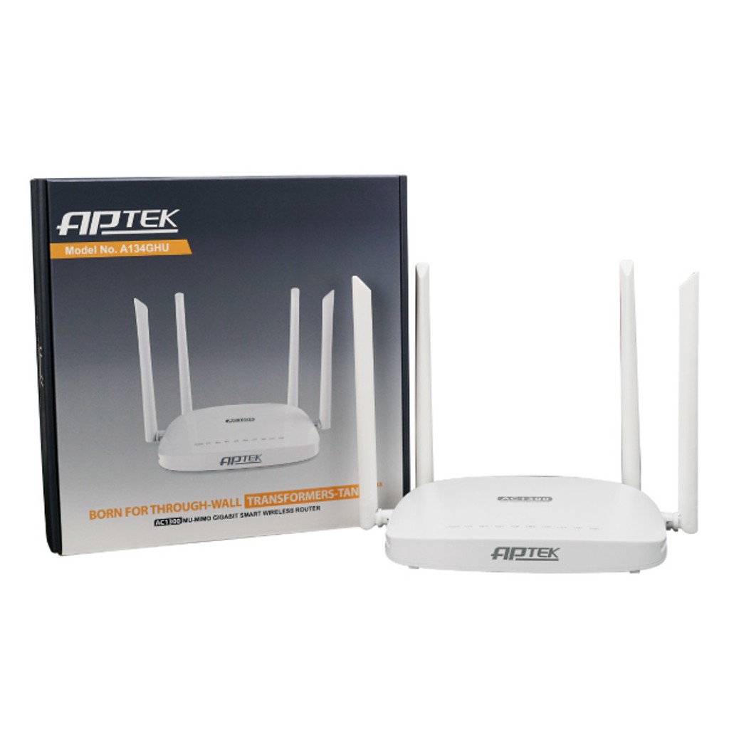 Bộ phát Wifi APTEK A134GHU (AC1300 ) màu trắng