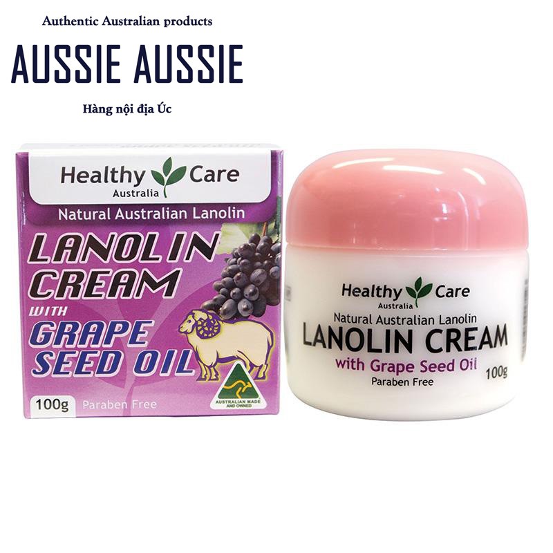 Kem dưỡng da nhau thai cừu mỡ cừu Healthy Care Lanolin Cream 30g 100g (các loại) aussie.vn