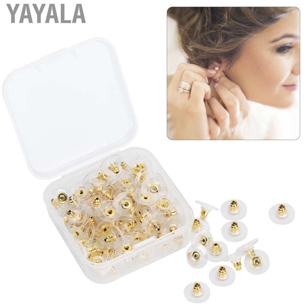 Yayala 100Pcs Earring Backs Post Backings Stopper Replacement Stud Secure Hook