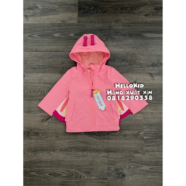 A444 - Áo khoác raincoat cánh hồng bé gái