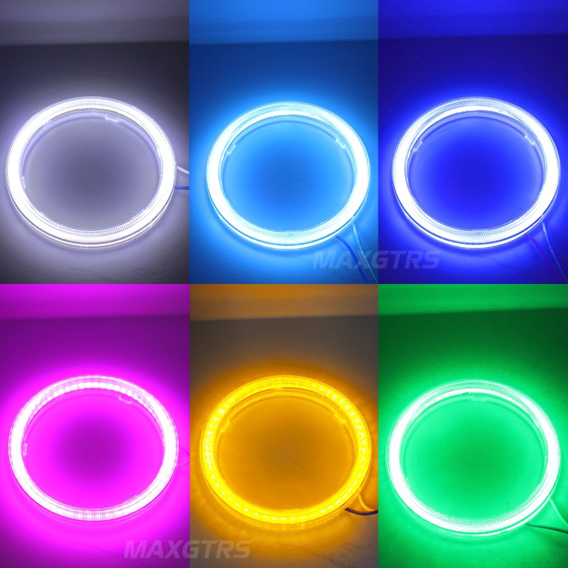 Bộ 2 Đèn LED COB MAXGTRS Hình Vòng Tròn Dùng Làm Đèn Chiếu Sáng Ban Ngày/Đèn Pha Sương Mù Cho Xe Mô Tô/Xe Hơi