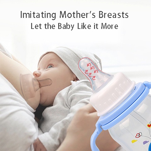 Bình Sữa 150ml Có Ống Hút Và Tay Cầm Tiện Dụng Cho Bé