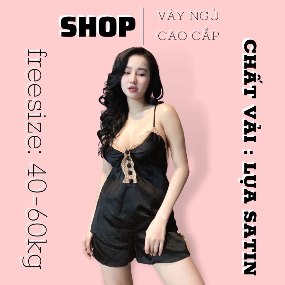 Đồ ngủ nữ 2 dây lụa satin ren cao cấp đẹp sexy gợi cảm giá rẻ 009 | BigBuy360 - bigbuy360.vn