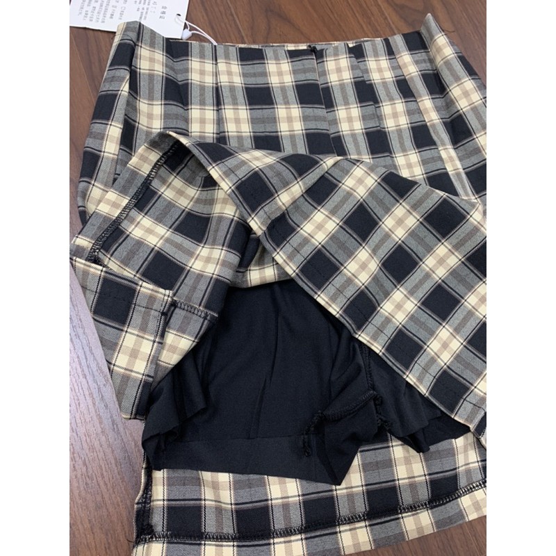 [FREESHIP] Chân Váy Chữ A Lưng cao Kẻ Caro Đen Trắng 🦋 Chân váy Có Quần Lót Trong 🦋 🌸Nasu May🌸 | BigBuy360 - bigbuy360.vn