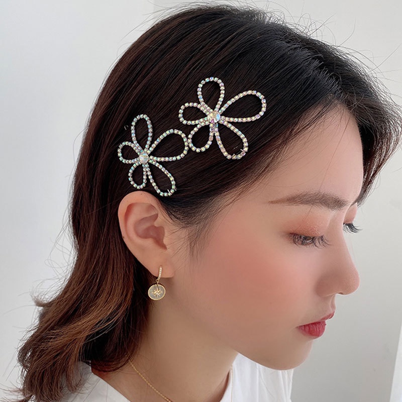 Kẹp tóc hoa Rhinestone kẹp tóc bên hông phụ kiện tóc
