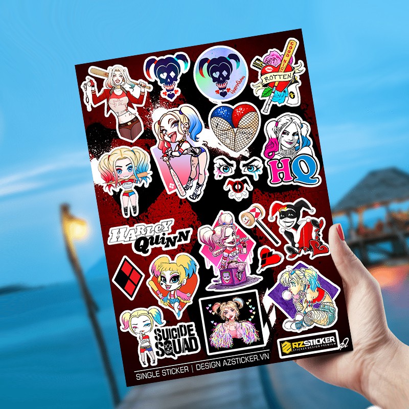 Sticker Single Hình Dán Harley Quinn STKA426 | Dán Nón Bảo Hiêm, Điện Thoại, Laptop, Bình Nước...PVC Chống Nước, ....