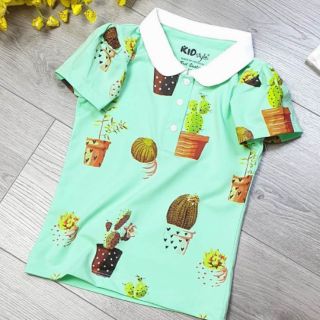 Áo thun cổ trụ cho bé gái